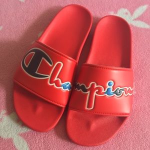 Champion Red slides worn once